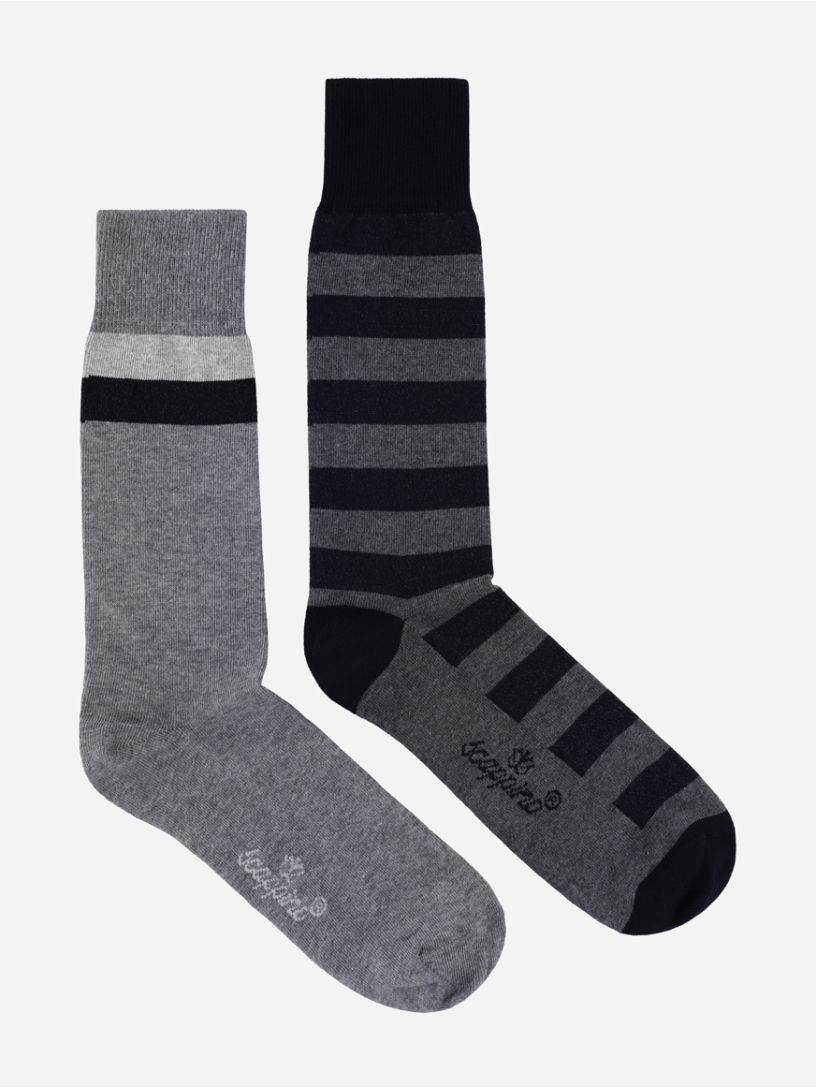 Set de 2 Calcetines Grises a Rayas