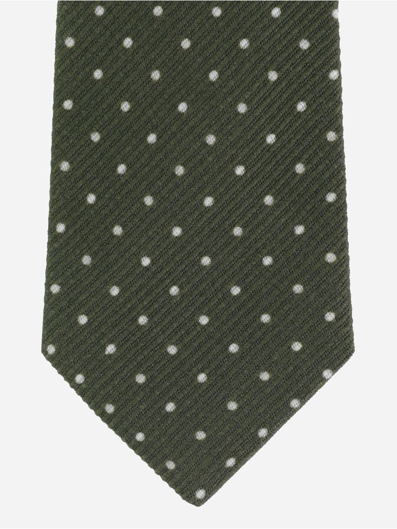 Manzoni Wool Tie with dots in wool