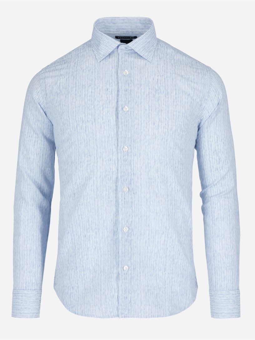 Camisa a Rayas Lino Melange