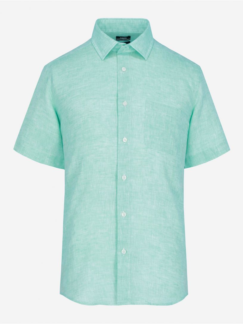 Camisa Casual Pure Linen Manga Corta