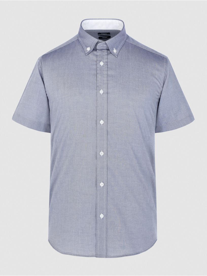 Camisa Casual Oxford Essentials Manga Corta