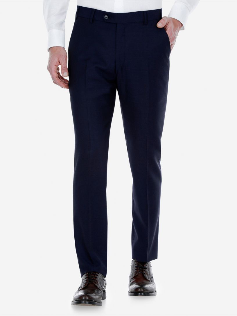 Pantalon de Vestir Slim Fit Lana Marino
