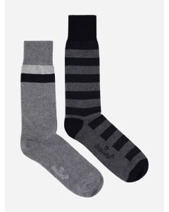 Set de 2 Calcetines Grises a Rayas