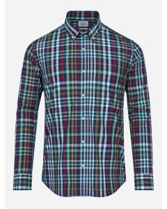 Camisa Casual Popelina a Cuadros Multicolor