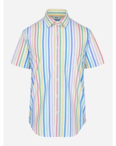 Camisa Casual Popelina a Rayas Manga Corta