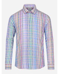 Camisa Casual Pure Linen a Cuadros Multicolor