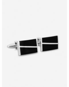 Mancuernilla Rectangular con esmalte negro