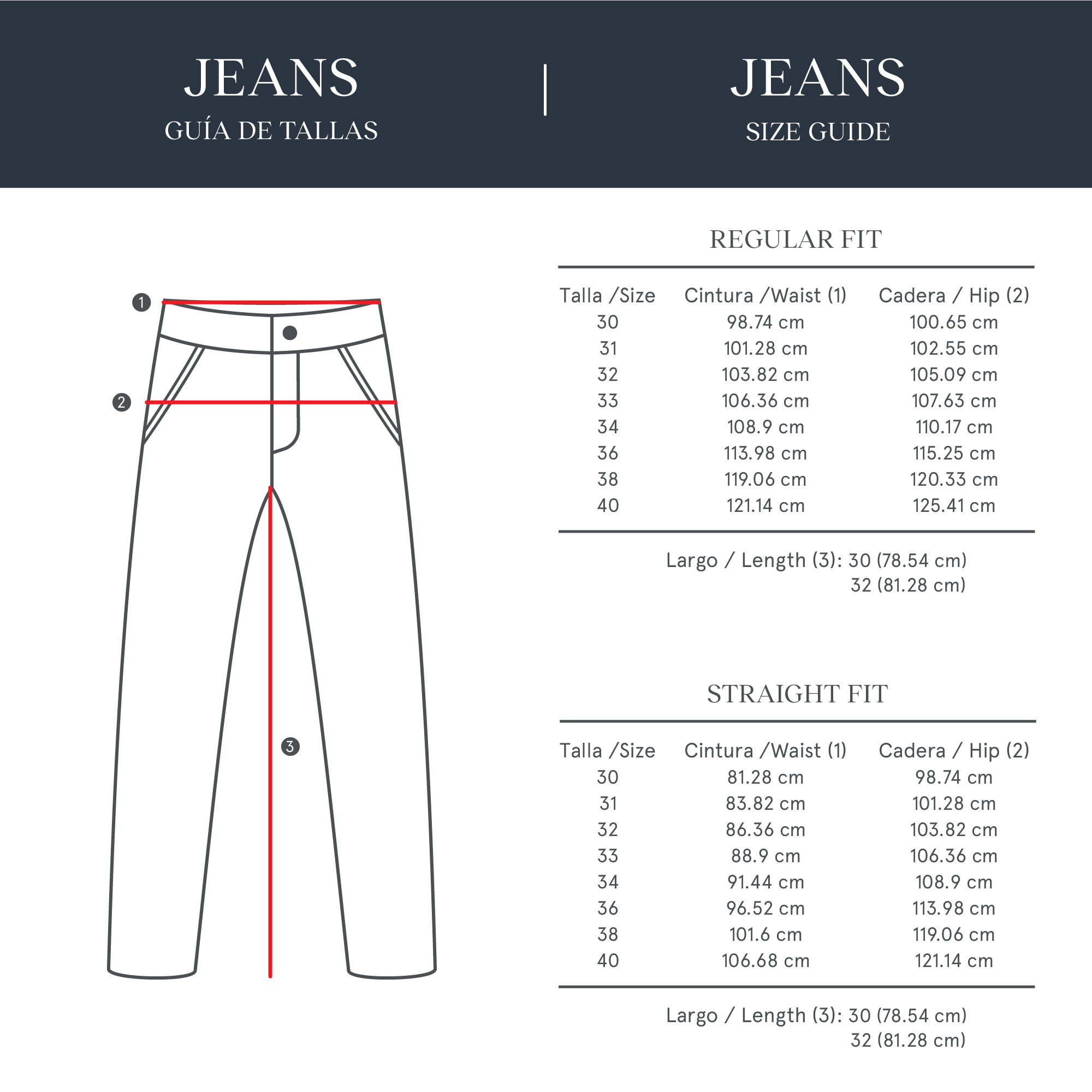 Scappino Size Guide